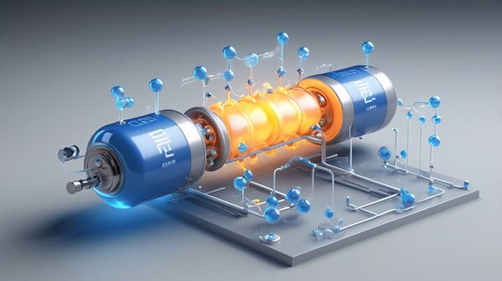 alt: hydrogen fuel cell working diagram