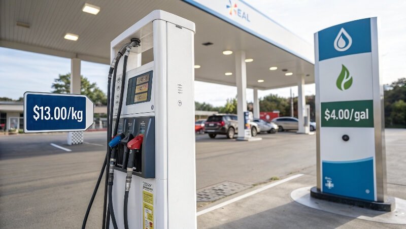 hydrogen vs gasoline price comparison