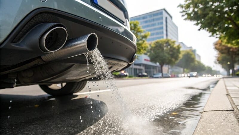 Hydrogen exhaust showing water vapor only